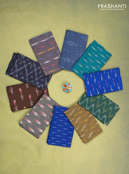 Ikat cotton blouse bits multi colour and multi design Pack of 10