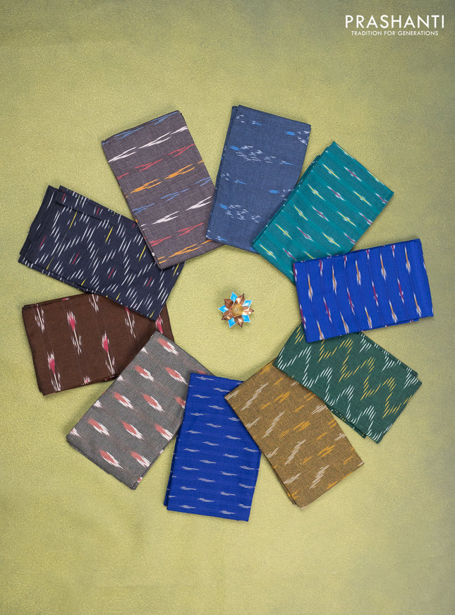 Ikat cotton blouse bits multi colour and multi design Pack of 10