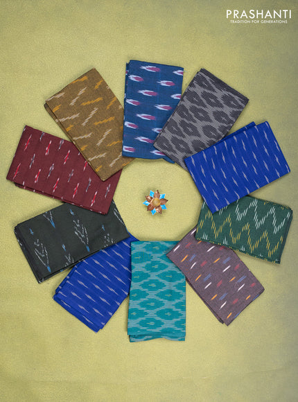 Ikat cotton blouse bits multi colour and multi design Pack of 10