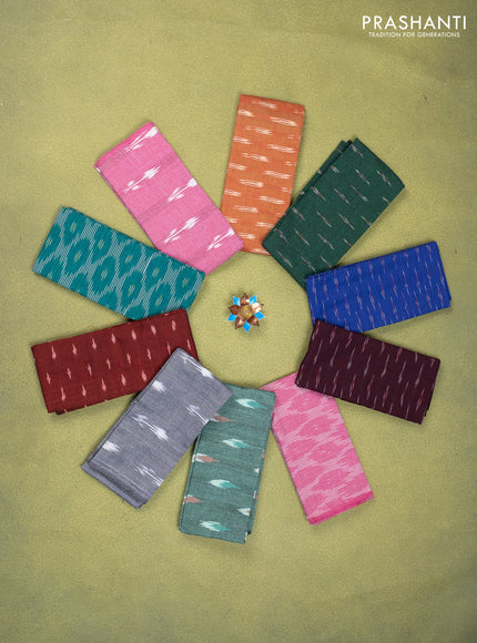 Ikat cotton blouse bits multi colour and multi design Pack of 10