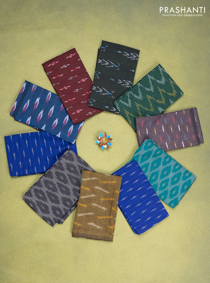 Ikat cotton blouse bits multi colour and multi design Pack of 10