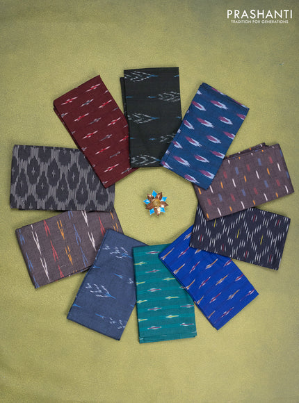 Ikat cotton blouse bits multi colour and multi design Pack of 10