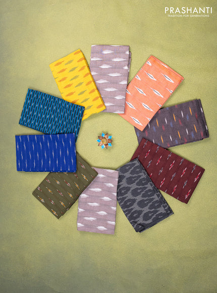 Ikat cotton blouse bits multi colour and multi design Pack of 10