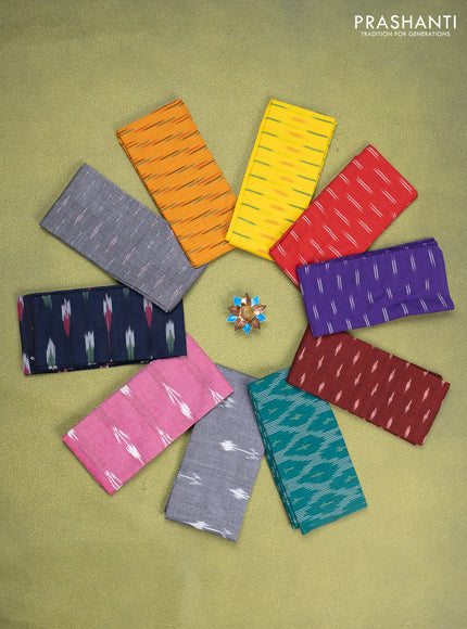 Ikat cotton blouse bits multi colour and multi design Pack of 10