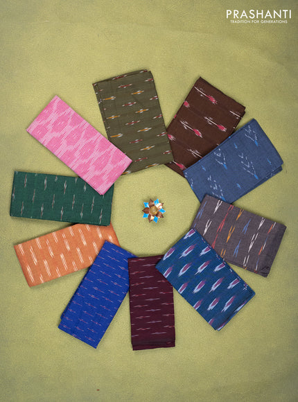 Ikat cotton blouse bits multi colour and multi design Pack of 10