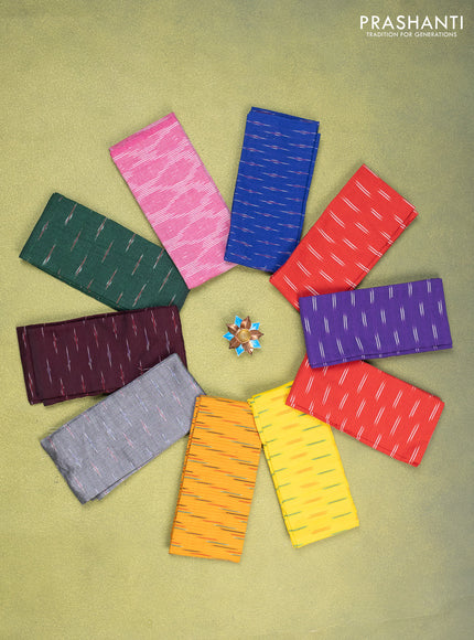 Ikat cotton blouse bits multi colour and multi design Pack of 10