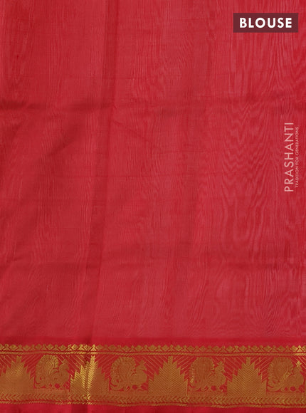 Silk cotton saree cream and red with zari woven paisley buttas and zari woven border