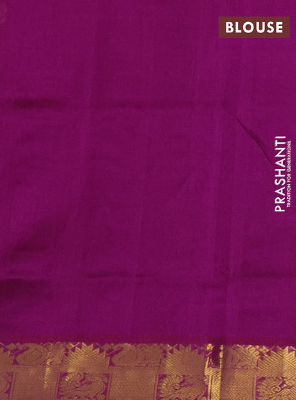 Silk cotton saree purple with zari woven buttas and zari woven border