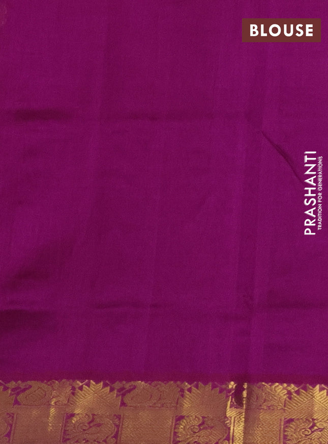 Silk cotton saree purple with zari woven buttas and zari woven border