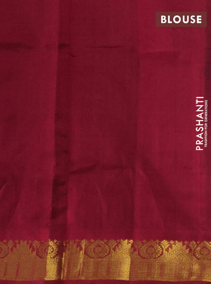 Silk cotton saree green and maroon with zari woven buttas and zari woven border