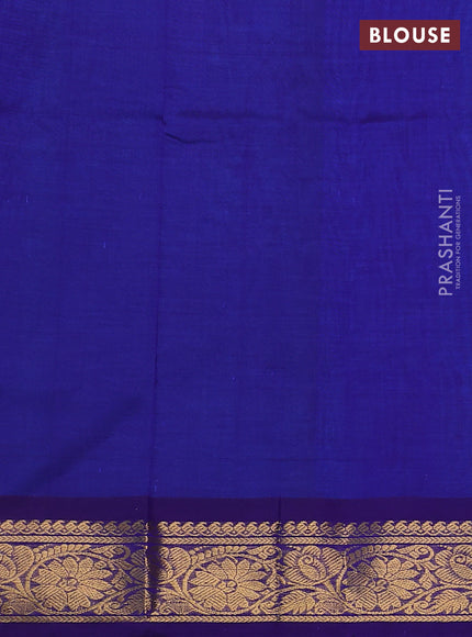 Silk cotton saree cs blue and blue with zari woven buttas and zari woven annam border