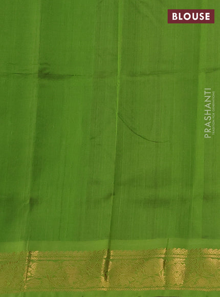 Silk cotton saree purple and light green with zari woven floral buttas and zari woven border