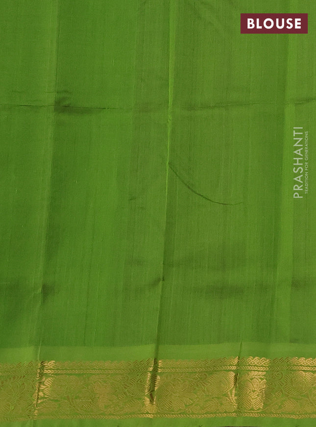 Silk cotton saree purple and light green with zari woven floral buttas and zari woven border