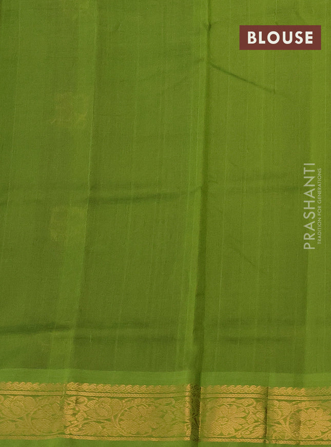 Silk cotton saree purple and light green with zari woven floral buttas and zari woven border