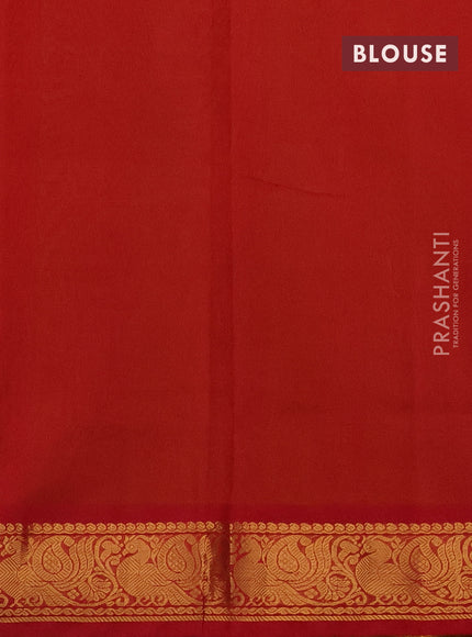 Silk cotton saree lime yellow and red with zari woven buttas and zari woven annam border