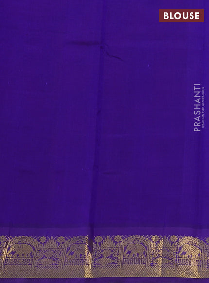 Silk cotton saree dual shade of purple and violet with zari woven buttas and rich zari woven border