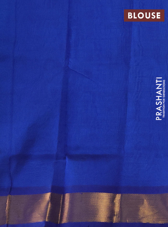 Silk cotton saree cs blue and blue with zari woven buttas and rich zari woven border