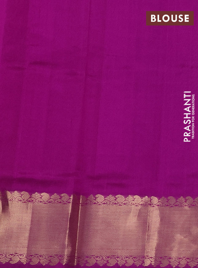 Silk cotton saree purple with paisley zari woven buttas and zari woven border
