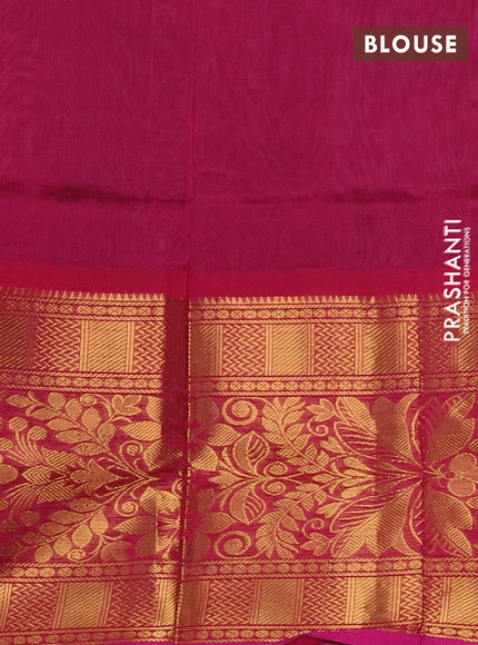 Silk cotton saree grey and pink with allover silver & gold zari woven buttas and long rich zari woven border