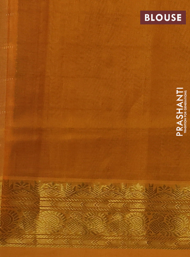 Silk cotton saree maroon and mustard yellow with allover zari checked pattern and rich zari woven border