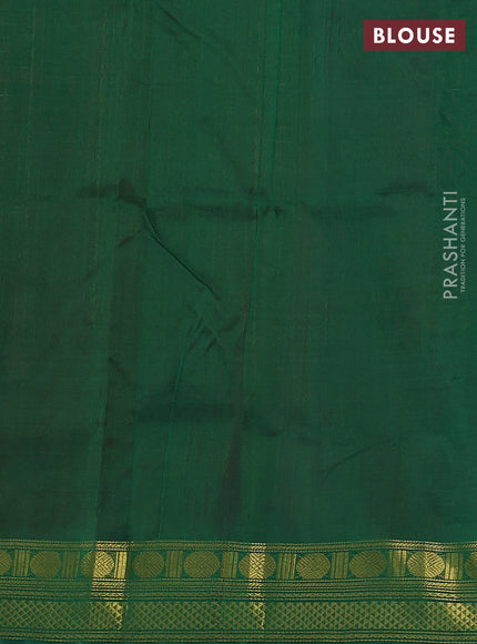 Silk cotton saree pink and green with allover lakshadeepam weaves and zari woven border