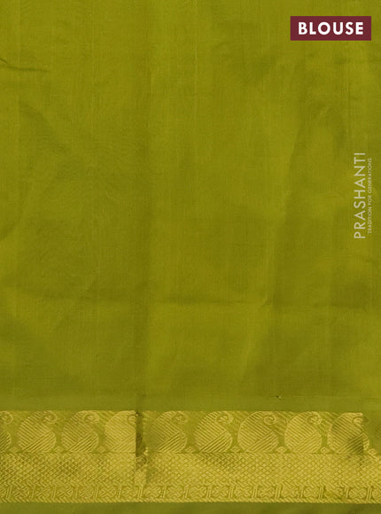 Silk cotton saree black and lime green with allover paalum pazhamun checks & temple zari buttas and paisley & annam zari woven border