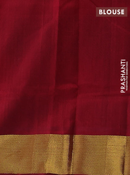 Silk cotton saree multi colour and red with allover paalum pazhamun checks & zari buttas and zari woven border