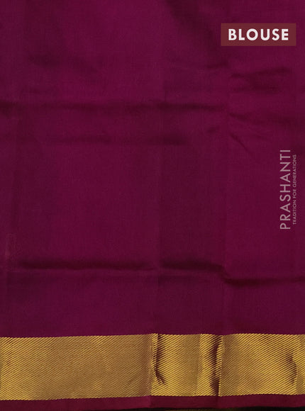 Silk cotton saree multi colour and purple with allover paalum pazhamun checks & zari buttas and zari woven border
