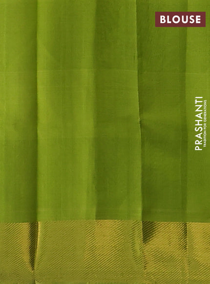 Silk cotton saree purple and light green with allover paalum pazhamun checks & zari buttas and zari woven border