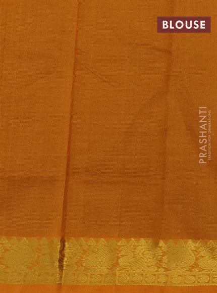 Silk cotton saree dual shade of maroonish purple and mustard yellow with allover vairosi pattern and zari woven border