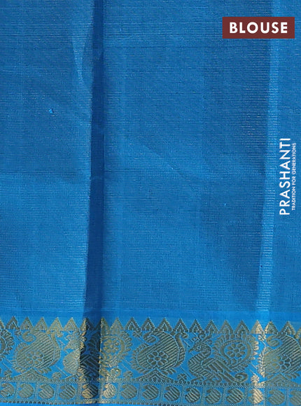 Silk cotton saree black and cs blue with allover vairosi pattern and zari woven border