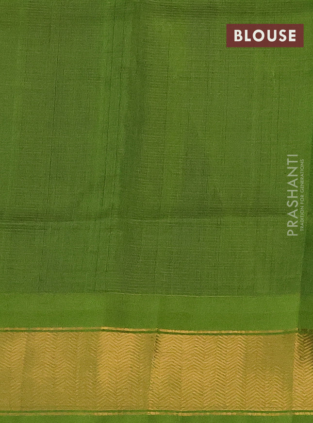 Silk cotton saree blue and light green with allover vairosi pattern and zari woven border