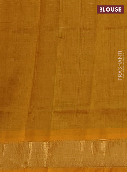 Silk cotton saree maroon and mustard yellow with allover vairosi pattern and zari woven border
