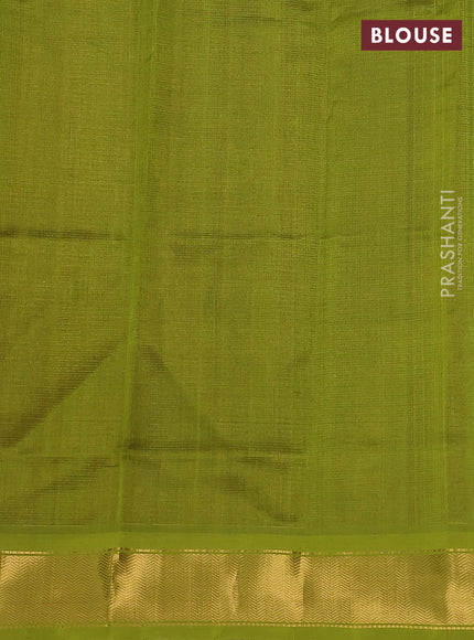 Silk cotton saree maroon and light green with allover vairosi pattern and zari woven border