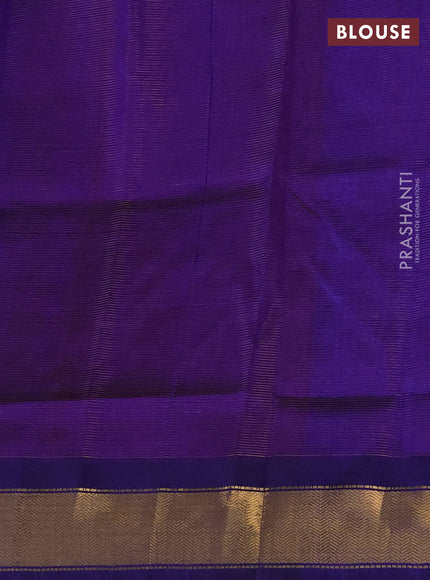 Silk cotton saree pink and blue with allover vairosi pattern and zari woven border