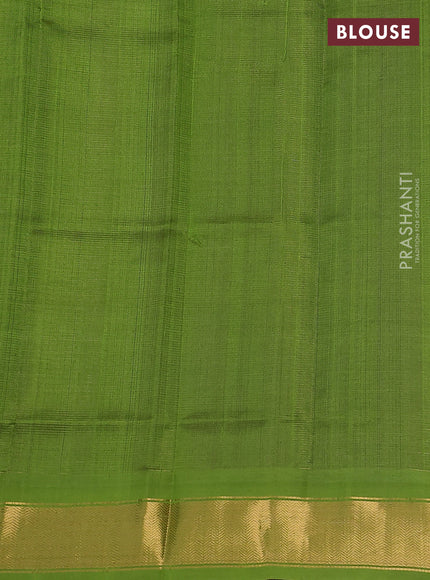 Silk cotton saree purple and light green with allover vairosi pattern and zari woven border