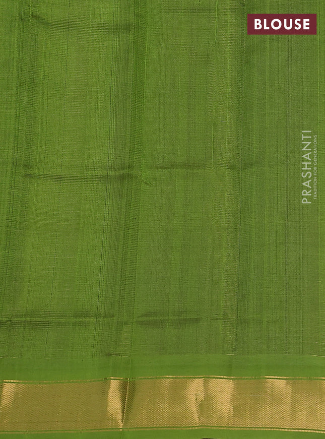 Silk cotton saree purple and light green with allover vairosi pattern and zari woven border