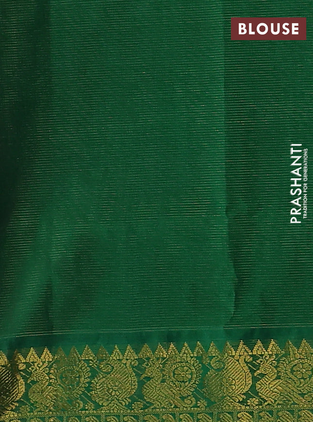 Silk cotton saree pink and green with allover vairosi weaves & buttas and rich zari woven border