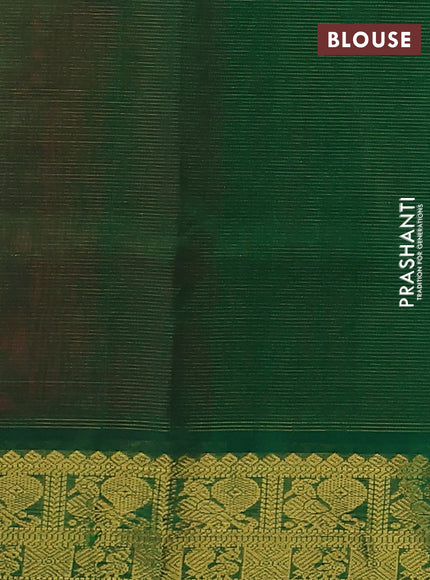 Silk cotton saree pink and green with allover vairosi weaves & buttas and rich zari woven border