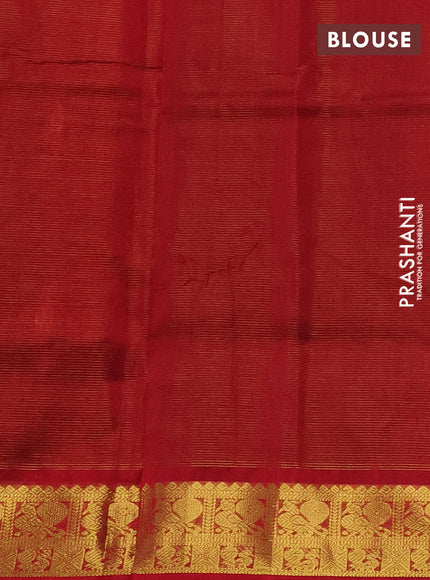 Silk cotton saree black and red with allover vairosi weaves & buttas and rich zari woven border