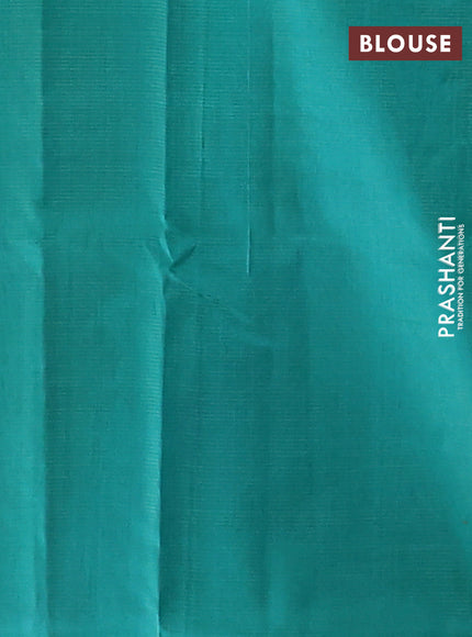 Silk cotton saree blue and teal blue with allover vairosi weaves & buttas and rich zari woven border