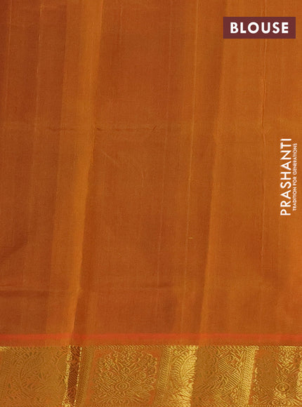 Silk cotton saree dual shade of greenish violet and dual shade of orange with allover self emboss jacquard and zari woven border