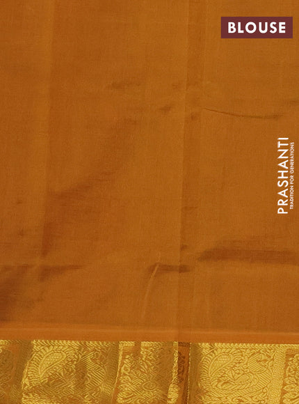 Silk cotton saree maroon and mustard yellow with allover self emboss jacquard and zari woven border