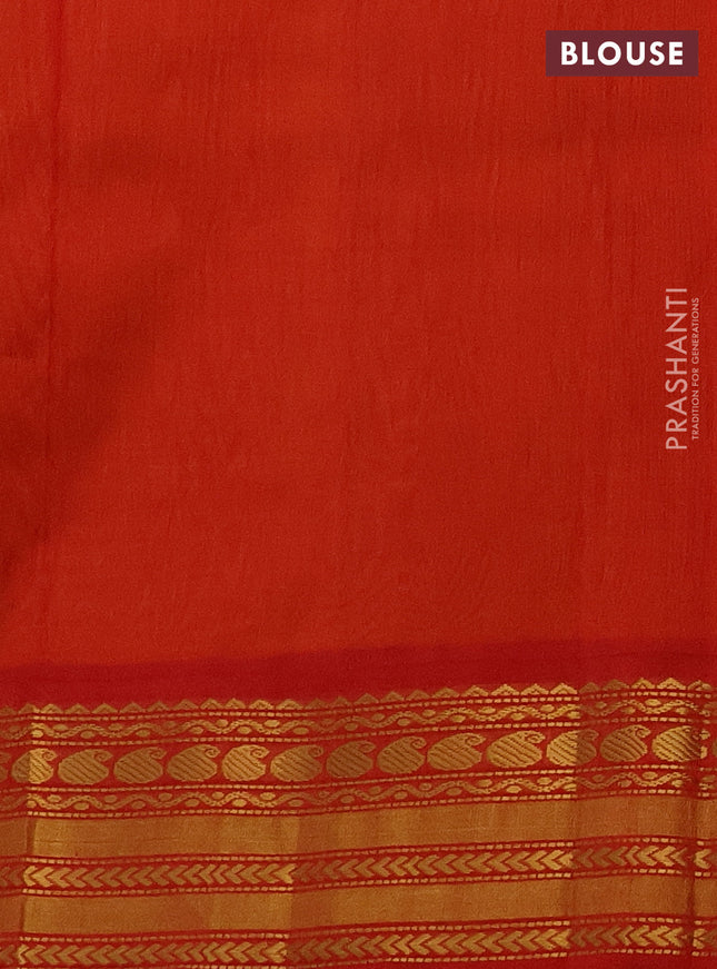 Kuppadam silk cotton saree yellow and red with paisley zari woven buttas and zari woven border