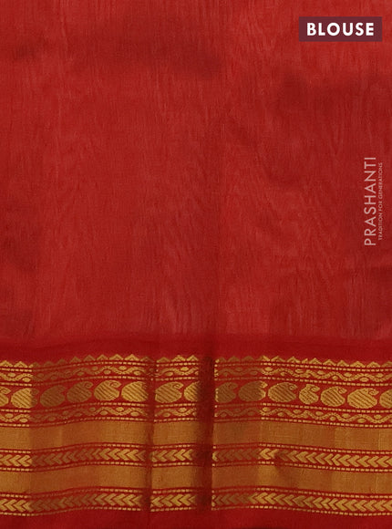 Kuppadam silk cotton saree grey and red with paisley zari woven buttas and zari woven border