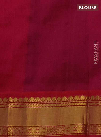 Kuppadam silk cotton saree blue and pink with rudhraksha zari woven buttas and zari woven border