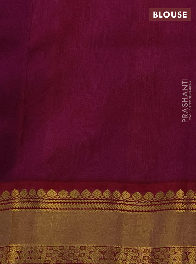 Kuppadam silk cotton saree candy pink and purple with rudhraksha zari woven buttas and zari woven border