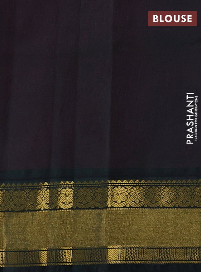Kuppadam silk cotton saree pink and bottle green with zari woven buttas and zari woven border