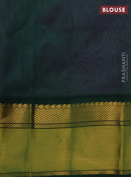 Kuppadam silk cotton saree lavender and green with plain body and zari woven border