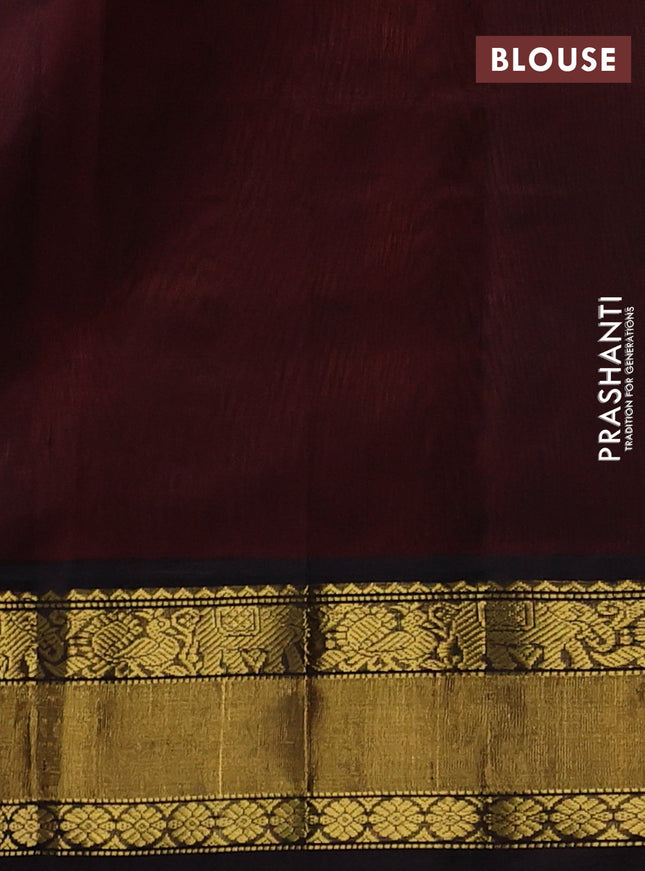 Kuppadam silk cotton saree red and deep coffee brown with annam zari woven buttas and zari woven border